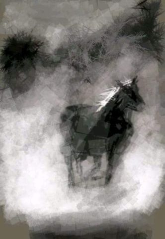 Le cheval au galop - Art numerique - Jacky Patin
