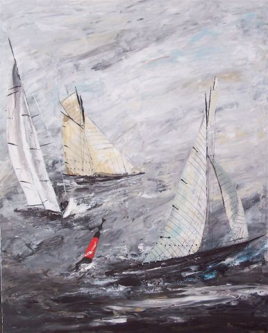 régate,passage de la bouée - Peinture - francoise ader régate,passage de la bouée - Peinture - francoise ader