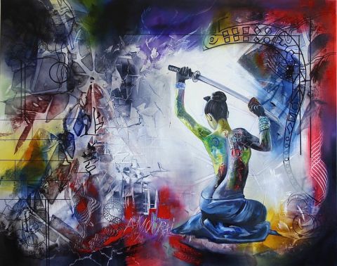 Samouraï - Peinture - Sophie SIROT Samouraï - Peinture - Sophie SIROT