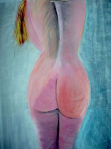 Peinture de roselyne halluin: la pensive