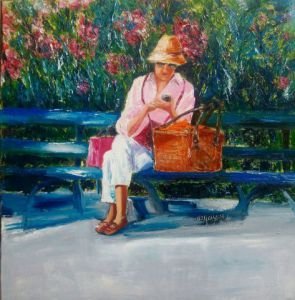 Peinture de Chantal  Urquiza: SANARY :retour du marché
