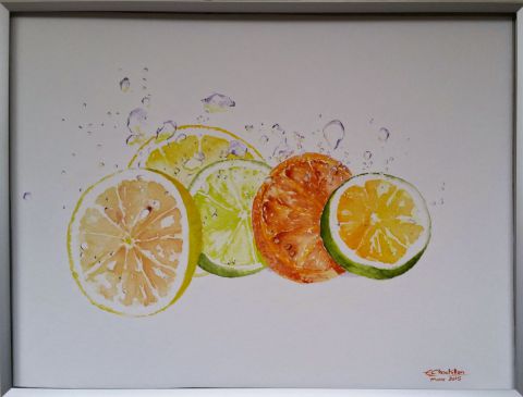 Alignés en rang d'agrumes - Peinture - Emmanuelle CHOCHILLON-SILVESTRE Alignés en rang d'agrumes - Peinture - Emmanuelle CHOCHILLON-SILVESTRE