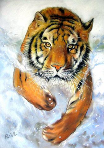 L'artiste richard van lierde - tigre