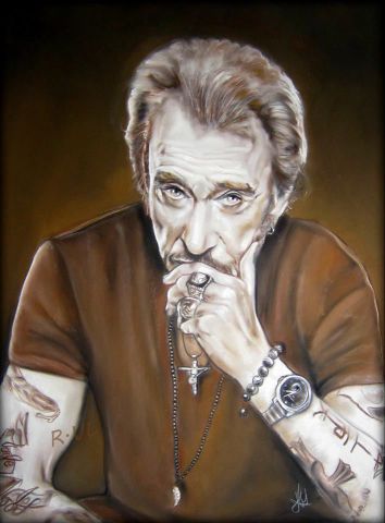 Johnny Halliday - Dessin - richard van lierde