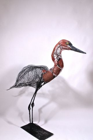 Egret rouge - Sculpture - Breval
