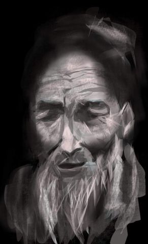 L'artiste Jacky Patin - Le vieux népalais... 