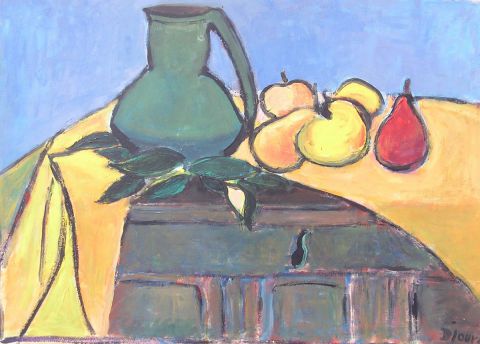 L'artiste DENISE JOUVE - nature morte au coffre L'artiste DENISE JOUVE - nature morte au coffre