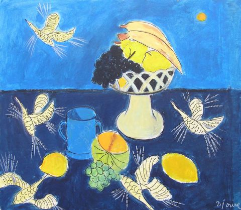 L'artiste DENISE JOUVE - nature morte aux oiseaux L'artiste DENISE JOUVE - nature morte aux oiseaux