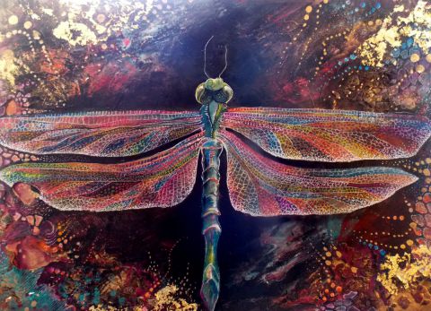 dragonfly - Peinture - isabelle lepors