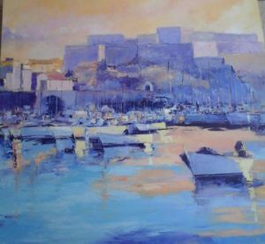 Peinture de Veronique LANCIEN: fin d'après midi à Marseille
