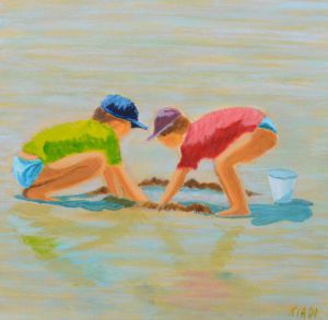 Peinture de christian riado: le sable mouilllé