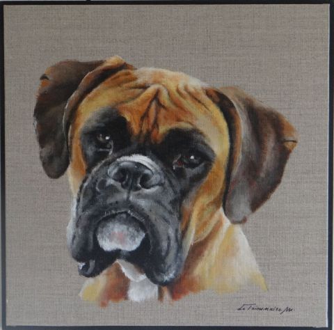 portrait boxer - Peinture - le trionnaire portrait boxer - Peinture - le trionnaire