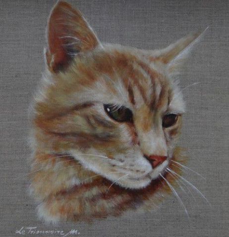 Portrait chat - Peinture - le trionnaire Portrait chat - Peinture - le trionnaire
