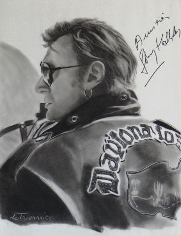 Portrait Johnny Hallyday - Dessin - le trionnaire Portrait Johnny Hallyday - Dessin - le trionnaire