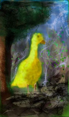 L'artiste Jacky Patin - Le petit canard jaune... 