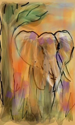 L'artiste Jacky Patin - Un éléphant...