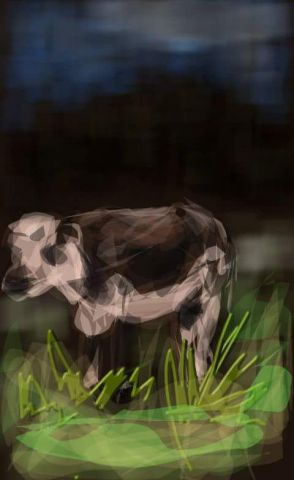 L'artiste Jacky Patin - La vache normande... 