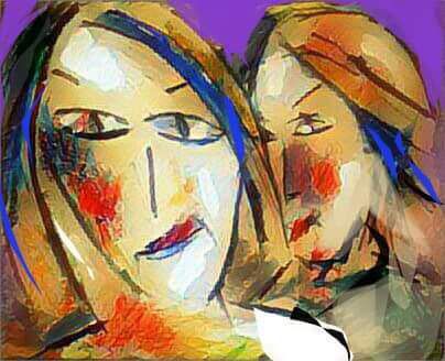 L'artiste Jacky Patin - Les 2 filles... 