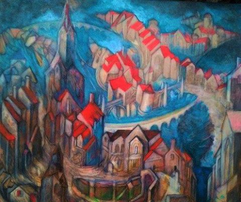 Les Toits - Peinture - LAURENT DESMEULLES Les Toits - Peinture - LAURENT DESMEULLES