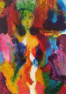 Peinture de Paoli: Abstrait 4 la danseuse javanaise