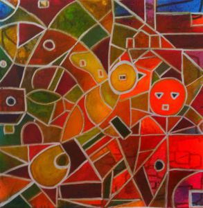 Peinture de Paoli: Abstrait le vitrail