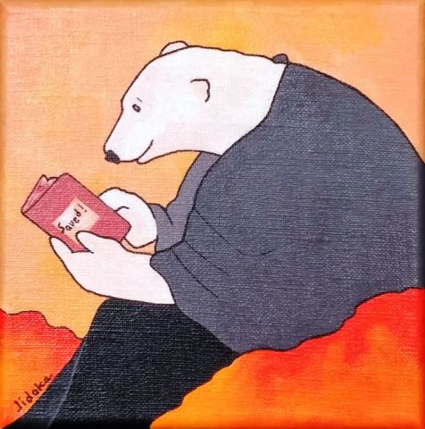 Ours studieux - Peinture - Jideka Ours studieux - Peinture - Jideka