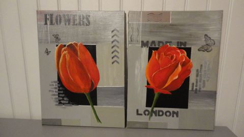 L'artiste FRANCINE CARVILLE - la tulipe et la rose