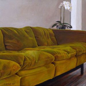 Peinture de Patrice Lannoy: Intérieur N°66 The Green Sofa N°2