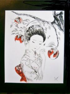 Voir le détail de cette oeuvre: geisha pomme