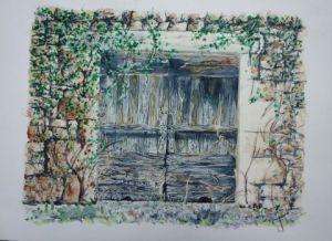 Peinture de Andr JAVEL: porte de grange
