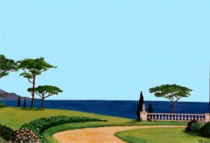 Peinture de Henri SACCHI: Jardin sur la Riviera