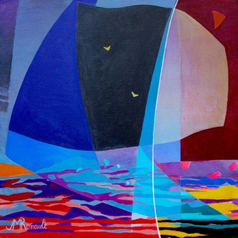 la lune à la fenêtre - Peinture - Jean-Marie Renault la lune à la fenêtre - Peinture - Jean-Marie Renault