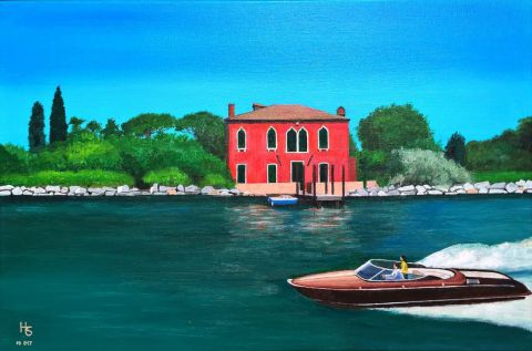 Laguna veneziana - Peinture - Henri SACCHI