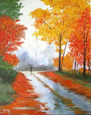 Promenade d'automne - Peinture - Henri SACCHI