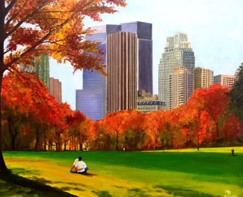 L'artiste Henri SACCHI - Central Park