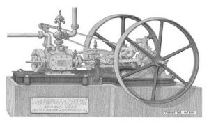 Dessin de Francois MOLL: Machine à vapeur (1870) Parc de la distillerie Saint James - Sainte Marie - Mart