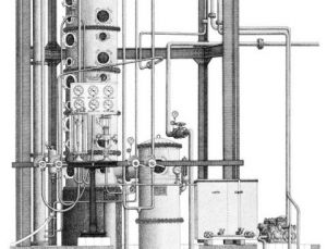 Dessin de Francois MOLL: Colonne à distiller (détail)- Distillerie Neisson - Carbet - Martinique