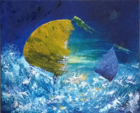 tempête en mer - Peinture - Andr JAVEL