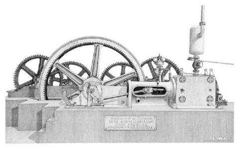 L'artiste Francois MOLL - Machine à vapeur de la distillerie J.M - Fond Préville - Macouba - Martinique