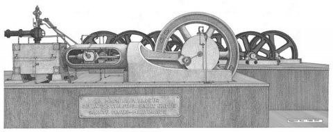 L'artiste Francois MOLL - Ancienne machine à vapeur de la distillerie Saint James - Sainte Marie - Martini
