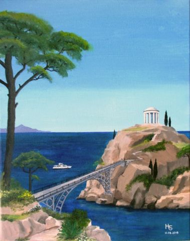 L'île d'Oniros - Peinture - Henri SACCHI