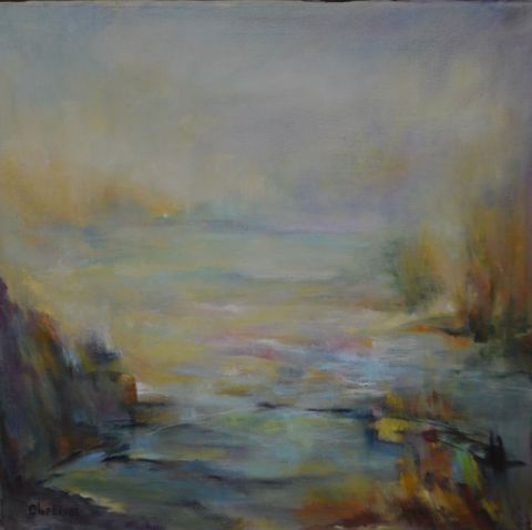 Peinture : matin brumeux - janine chetivet Peinture : matin brumeux - janine chetivet