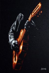Peinture de guionie jean: Guitariste