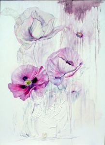 Voir cette oeuvre de Sylviane PETIT: Pavots roses - Douceur de vivre
