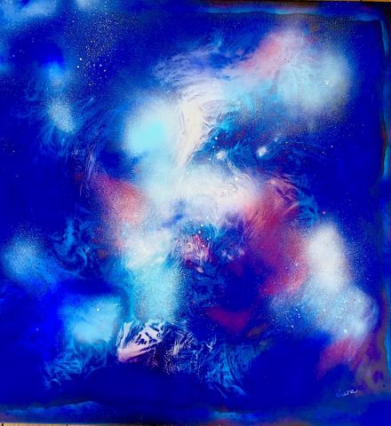 L'artiste chara - Bleu Galaxie - Peinture numérique et Acrylique