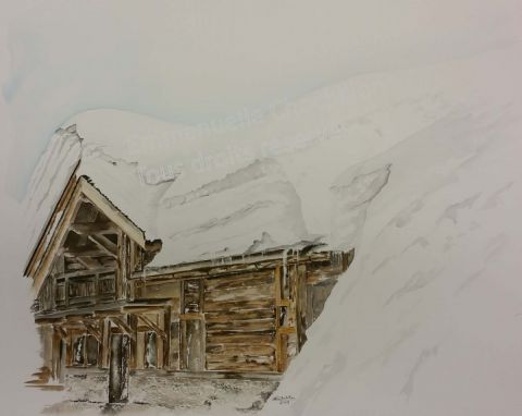 Jour de neige - Peinture - Emmanuelle CHOCHILLON-SILVESTRE
