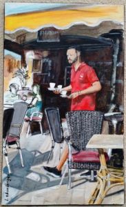 Peinture de Leboulanger: Trois cafés