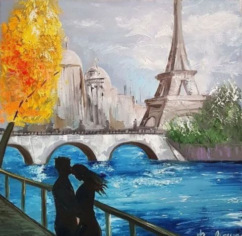 Paris fantasy - Peinture - Katarina Meyers