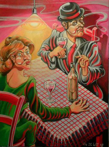 La dégustationdu clos de la Vierge - Peinture - Charles De Wit La dégustationdu clos de la Vierge - Peinture - Charles De Wit