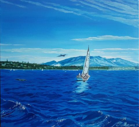 Geneva: 50 stade à of blue - Peinture - Katarina Meyers Geneva: 50 stade à of blue - Peinture - Katarina Meyers